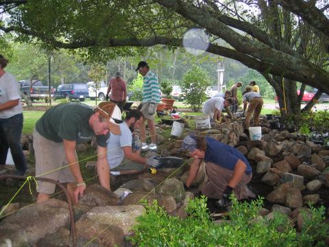 building stone wall