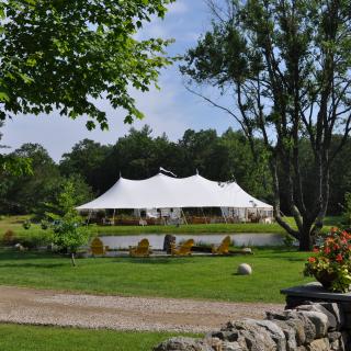 Event tent in beautiful field